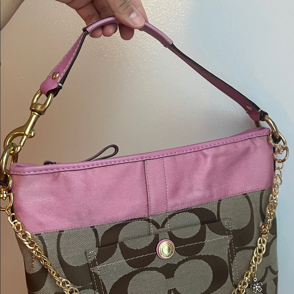 Coach Signature Brown With Pink Bag - Picture 5 of 13